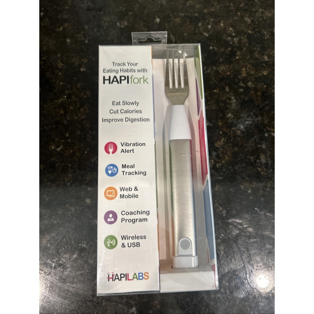 Hapifork Smart Fork Silver Gentle Weight Loss Encouragement New In Package